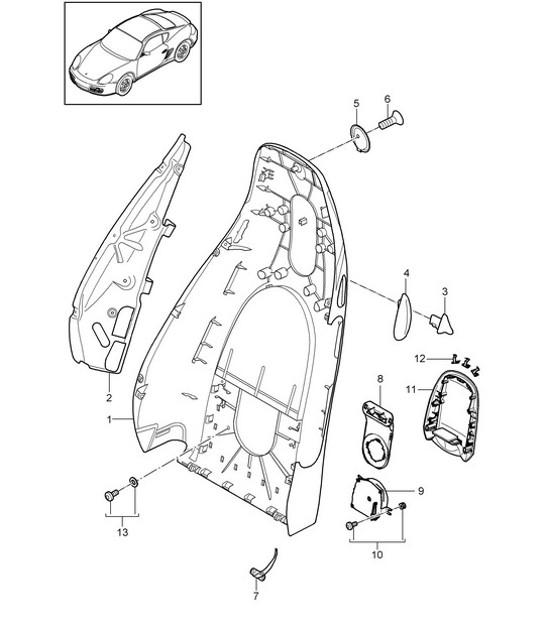 Guscio schienale / Sedile standard / Sedile comfort / Accessori 987C.2 Cayman 2009-12