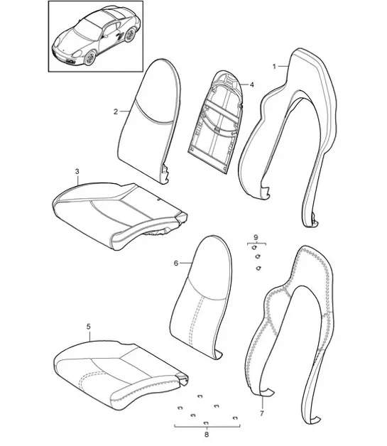 Diagram 817-017 Porsche Cayman 987C/981C (2005-2016) Karosserie