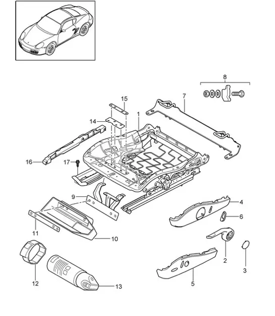 Diagram 817-023 Porsche Boxster GTS 718 2.5L Schaltgetriebe (365 PS) Karosserie
