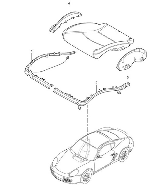 Portacuscino / Telaio / Superficie del sedile / Sedile sportivo 987C.1 Cayman 2009-12