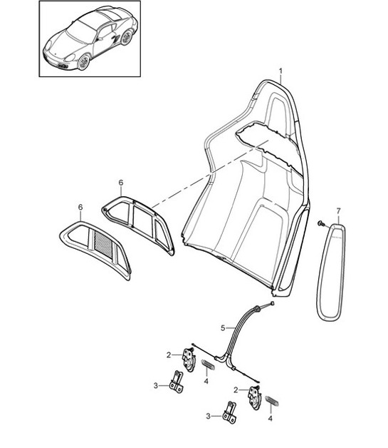 Sedile avvolgente con guscio dello schienale / Pieghevole / Accessori 987C.2 Cayman 2009-12