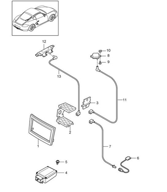 Diagram 911-001 Porsche Cayman S 3.4L 987C 2005-08 Electrical equipment