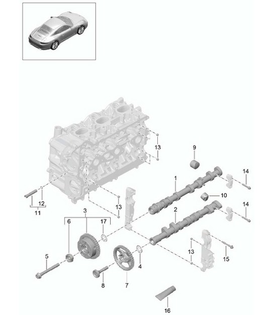Diagram 103-010 Porsche 992 Targa 4 GTS 3,6 L 