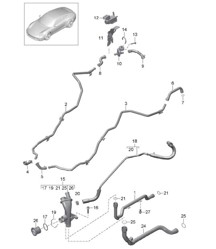 Junction / Waterleiding / Koelvloeistofkoelsysteem 991.1 2012-16 Junction / Waterleiding / Koelvloeistofkoelsysteem 991.1 2012-16