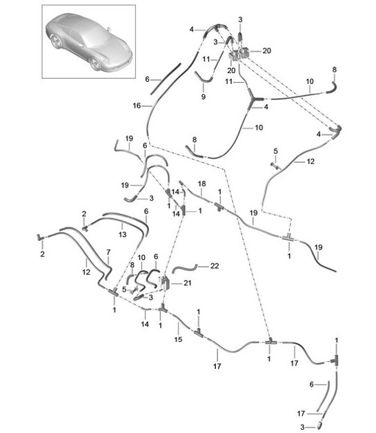 Diagram 107-020 Porsche 964 (911) C4 1989-93 Engine