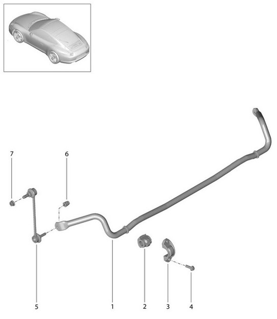 Diagram 501-003 Porsche Boxster 981 2.7L 2012-16 Rear Axle