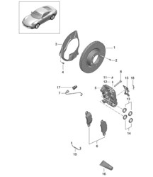 Freno a disco / Assale anteriore - Carrera 2, Carrera 2S, GTS - 991.1 2012-16 Freno a disco / Assale anteriore - Carrera 2, Carrera 2S, GTS - 991.1 2012-16