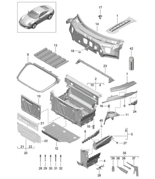 Diagram 801-010 Porsche Panamera GTS 4.0L V8 