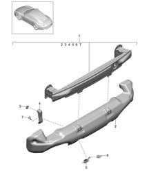 Achterbumperdrager 991.1 2012-16