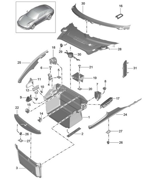 Diagram 807-005 Porsche 996 GT3 RS 2003-04 Carrosserie