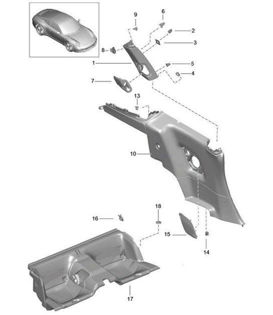 Diagram 807-020 Porsche 991 (911) MK1 2012-2016 Body
