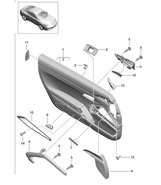 Diagram 808-035 Porsche Panamera S V6 Turbo 3.0L 2WD Executive Carrosserie