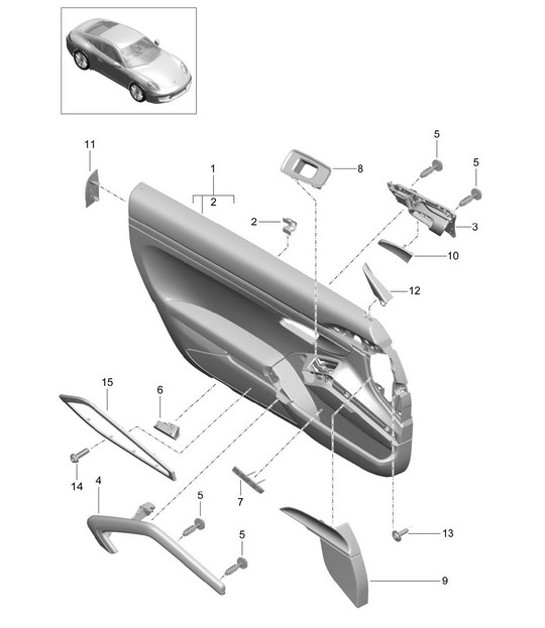 Diagram 808-045 Porsche Boxster 718 2.0L Manual (300 ch) Carrosserie