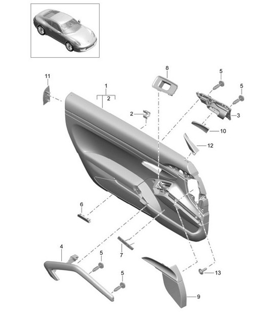 Diagram 808-070 Porsche Cayman S / R 3.4L 987C MKII 2009-12 Body