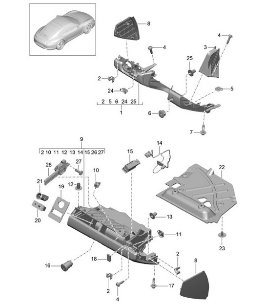 Diagram 809-010 Porsche 991 (911) MK1 2012-2016 Body