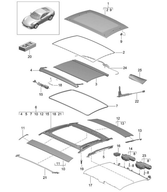 Diagram 811-005 Porsche 997 MKII Turbo 2009>> Carrozzeria
