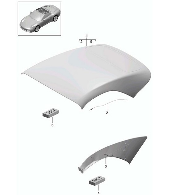 Diagram 811-035 Porsche 991 (911) MK1 2012-2016 Body