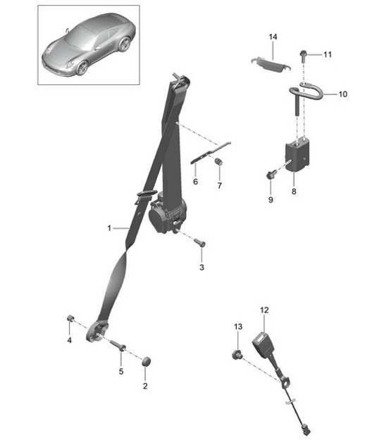Diagram 812-000 Porsche Cayman 718 2.0L Manual (300 ch) Carrosserie