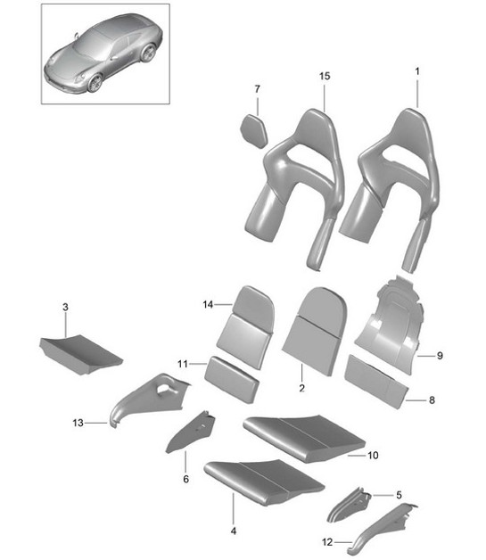 Diagram 817-032 Porsche 991 (911) MK1 2012-2016 Body