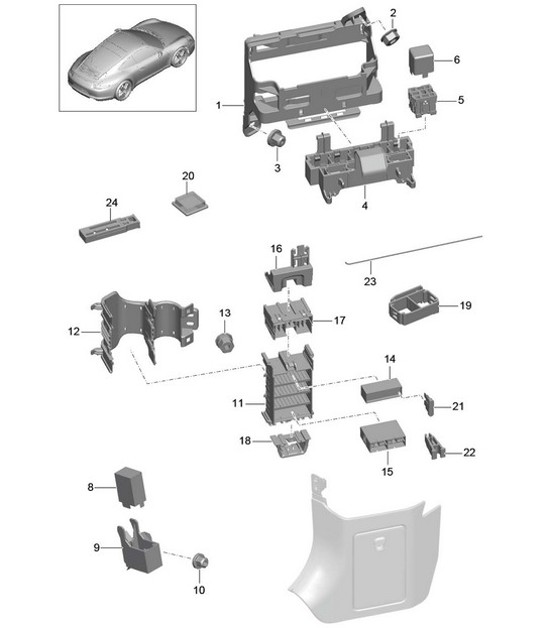 Diagram 902-000 Porsche Panamera Turbo V8 4.8L Electrical equipment