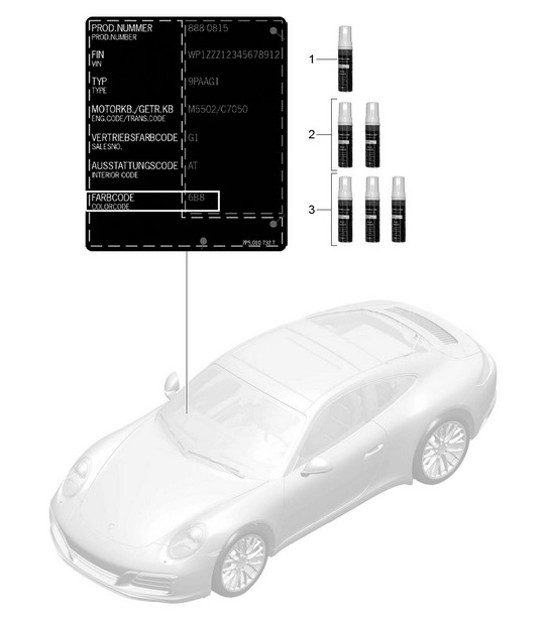 Diagram 004-000 Porsche 997 (911) MK1 2005-2008 Accessoires et autres 