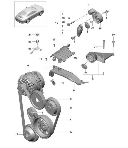 Diagram 101-010 Porsche Macan Turbo 3.6L V6 400Bhp Engine