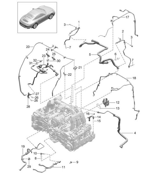 Diagram 104-010 Porsche Cayenne 3.2L V6 2003>> Engine
