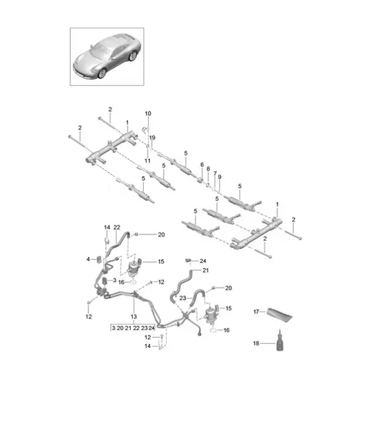 Diagram 107-000 Porsche 991 (911) MK2 2016-2018 Motor
