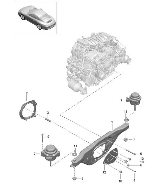Diagram 109-000 Porsche 991 (911) MK2 2016-2019 Engine