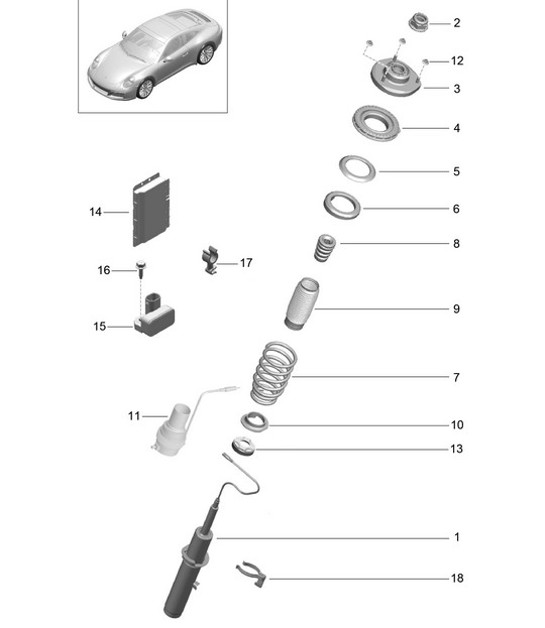 Diagram 402-000 Porsche 924 Turbo 2.0L 1979-81 Front Axle, Steering 