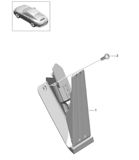 Diagram 702-010 Porsche Cayman S 718 2.5L PDK (350Bhp) Hand Lever System, Pedal Cluster 