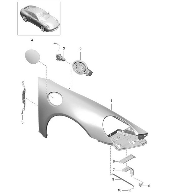 Diagram 801-040 Porsche Cayenne Turbo / Turbo S 4.8L 2007>> Body