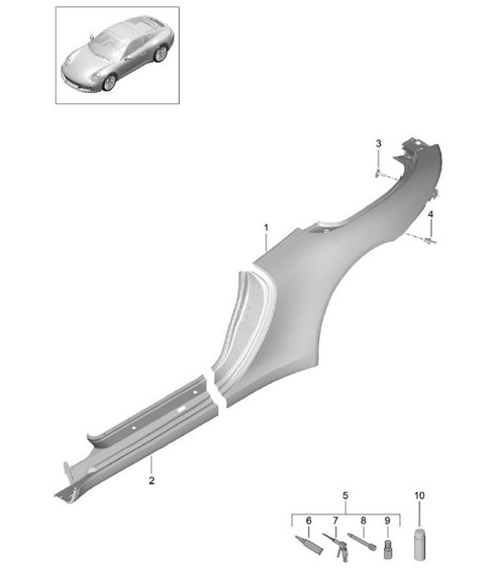 Diagram 801-065 Porsche 991 (911) MK2 2016-2019 Body