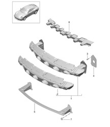 VOORbumperdrager - Sport Design pakket, PR:XAS,XAT - 991.2 Carrera 2017-19