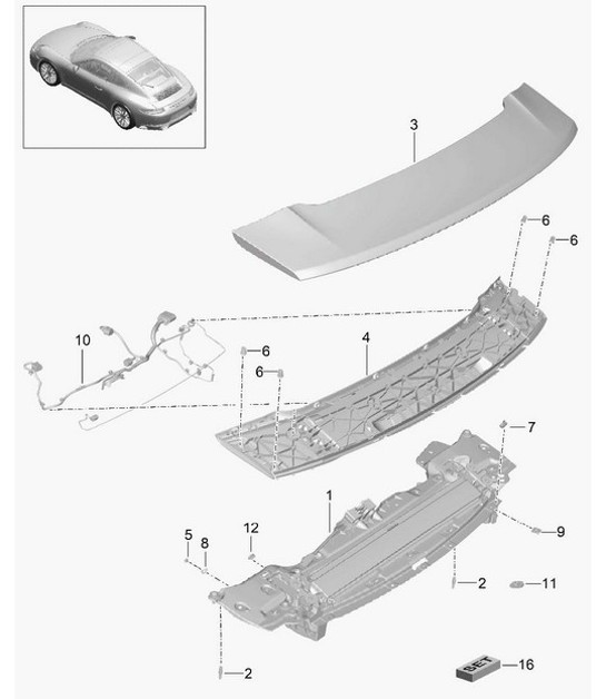 Diagram 803-007 Porsche Cayman S 3.4L 987C 2005-08 Body