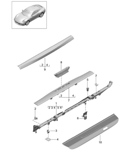 Diagram 807-015 Porsche Cayenne 9YA 2018-2023 