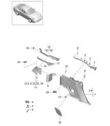Guarnecido de panel lateral, Trasero - TARGA - 991.2 2017-19