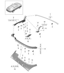 Forros / Cofre portaobjetos descapotable / Funda - TARGA - 991.2 2017-19