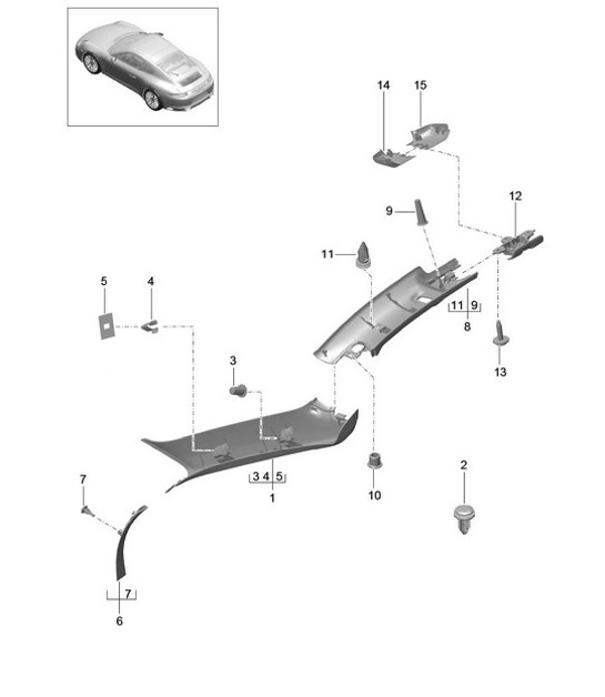 Diagram 807-056 Porsche Cayman S 718 2.5L PDK (350Bhp) Body