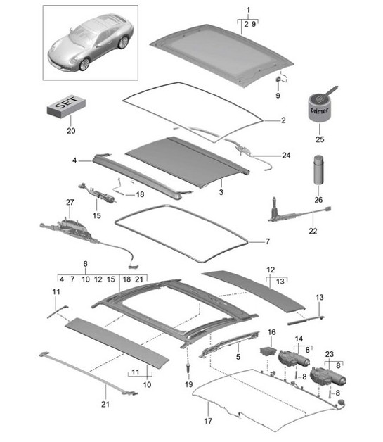 Diagram 811-005 Porsche 991 (911) MK2 2016-2019 Body