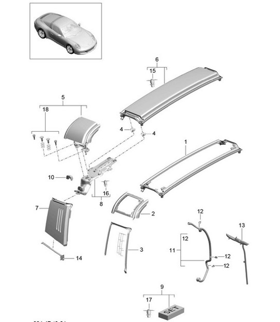 Diagram 811-052 Porsche Cayman 987C/981C (2005-2016) Body
