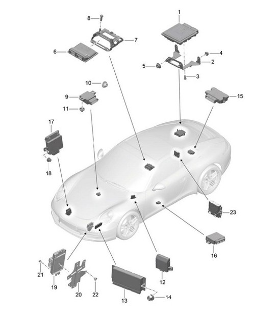 Diagram 901-003 Porsche Cayenne Turbo 4.5L 2003>> Electrical equipment