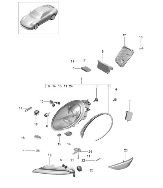 Diagram 905-000 Porsche Cayenne Turbo S E-Hybrid V8 4.0L 550 pk 