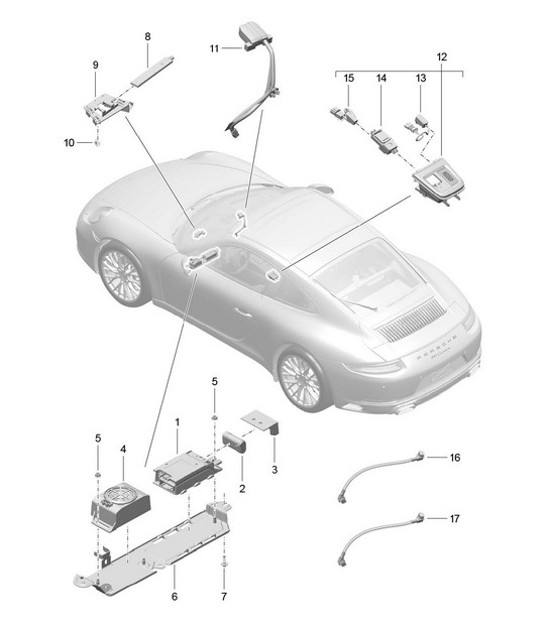 Diagram 911-004 Porsche Cayenne S 4.5L V8 2003>> Electrical equipment