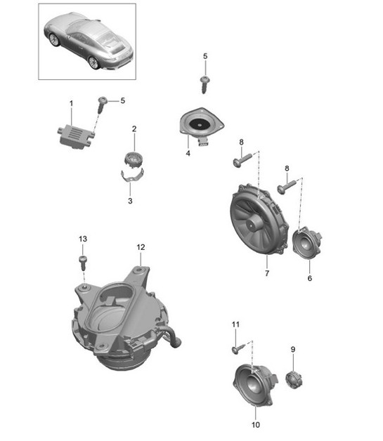 Diagram 911-005 Porsche 991 (911) MK2 2016-2019 Electrical equipment