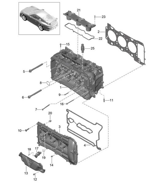 Diagram 103-000 Porsche Cayenne S 4.5L V8 2003>> Engine