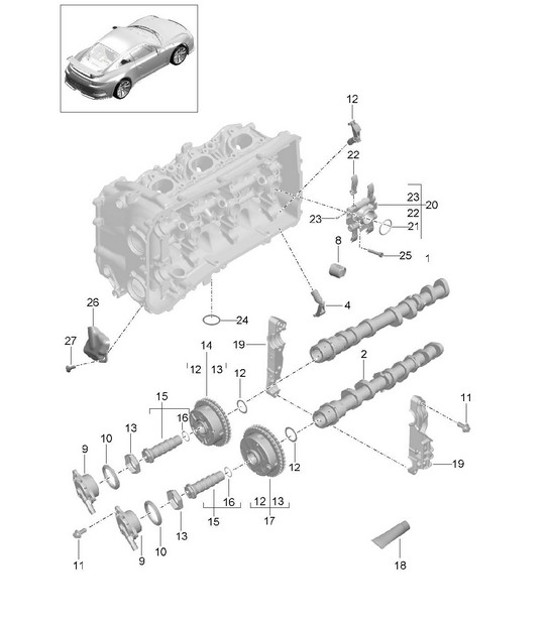 Diagram 103-010 Porsche 993 (911) C2S 1994-97 Moteur