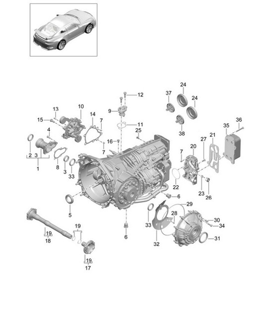 Diagram 302-010 Porsche 993 (911) GT2 1994-97 Transmission