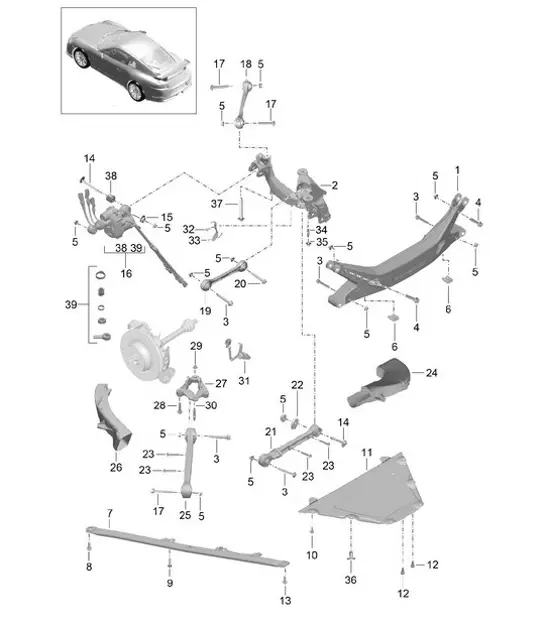 Diagram 501-001 Porsche Cayenne Coupé Turbo V8 4.0L Benziner 550 PS 