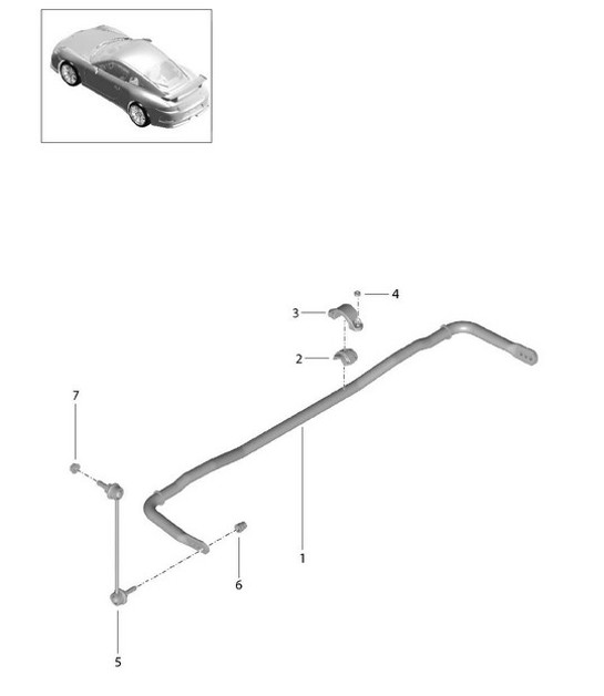 Diagram 501-003 Porsche 911 1975-1977 3.0L Turbo (930) Rear Axle